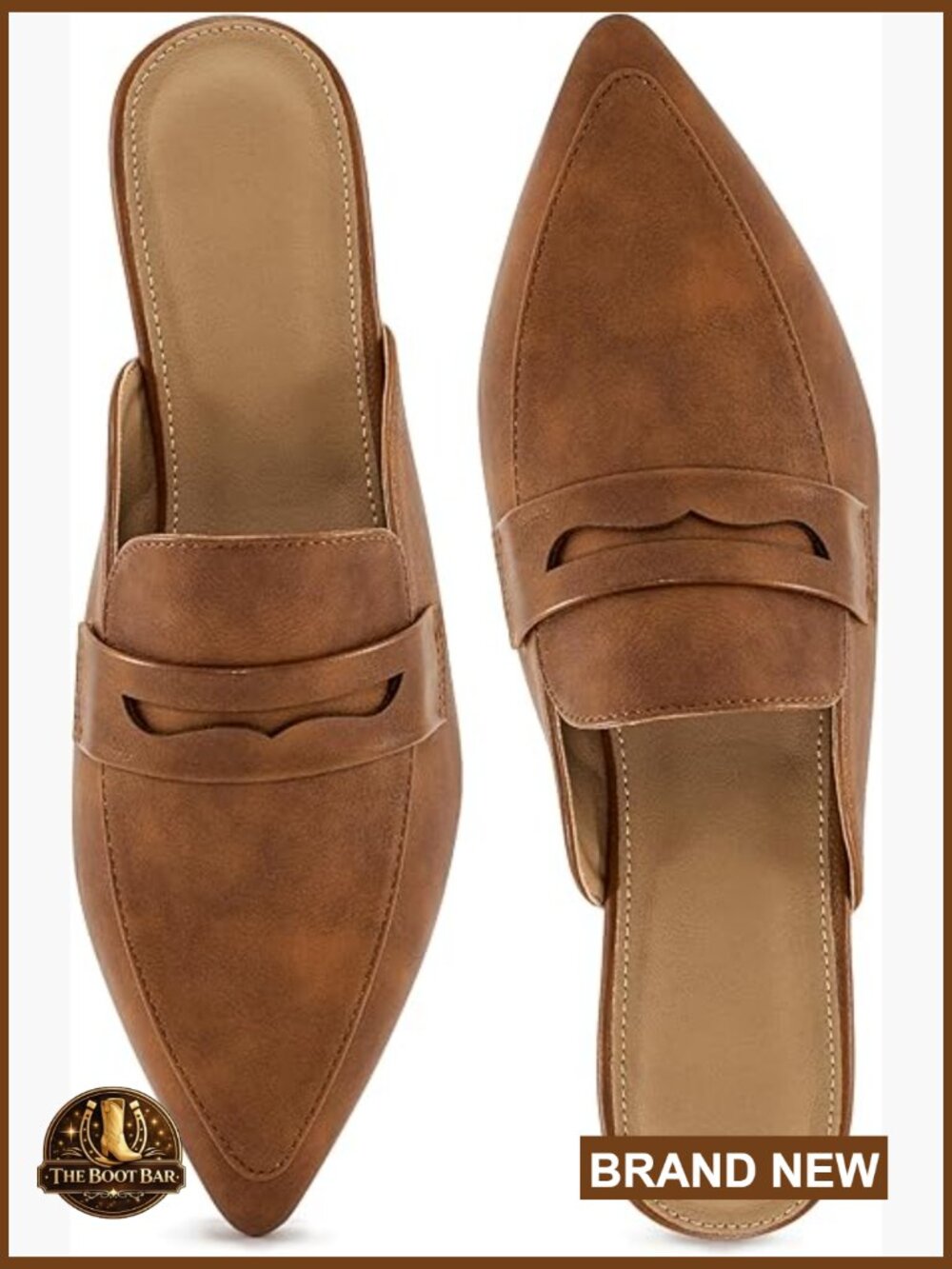 Slingback Flats Mules for Women Pointed Toe Backless Loafers Business Casual - Picture 1 of 7